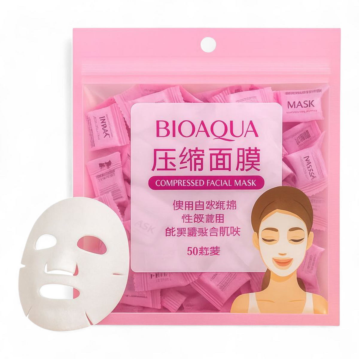 Paquete de mascarillas comprimidas